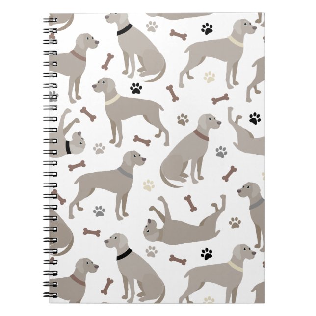 Weimaraner Bones and Paws Notebook (Front)
