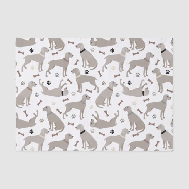 Weimaraner Bones and Paws Tissue Paper (Front)