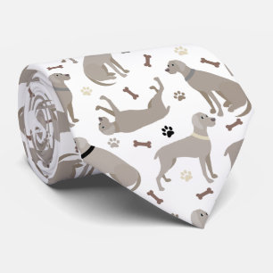 Weimaraner Bones and Paws White Tie