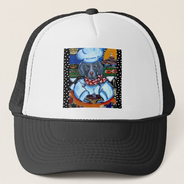 Weimaraner Chef Trucker Hat (Front)
