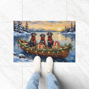 Weimaraner Christmas Boat Holiday Doormat