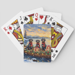 Weimaraner Christmas Boat Holiday Playing Cards