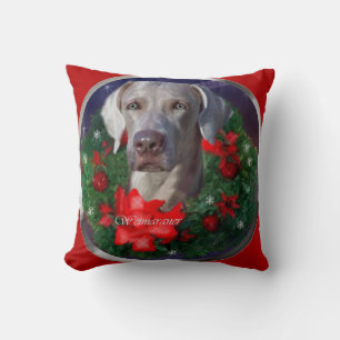 Weimaraner Christmas Cushion