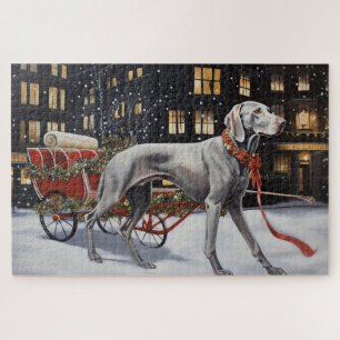 Weimaraner Christmas Festive Season Jigsaw Puzzle