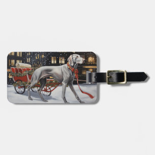 Weimaraner Christmas Festive Season Luggage Tag