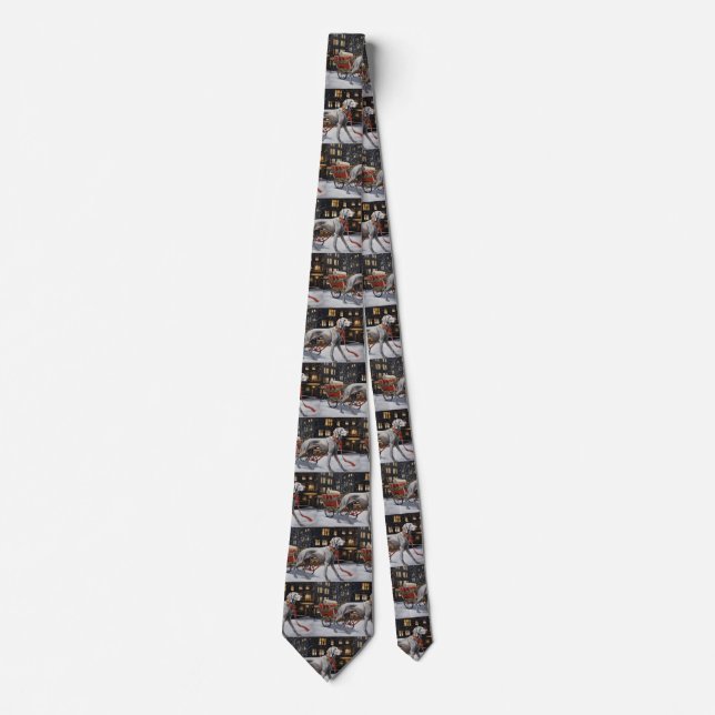 Weimaraner Christmas Festive Season Tie (Front)