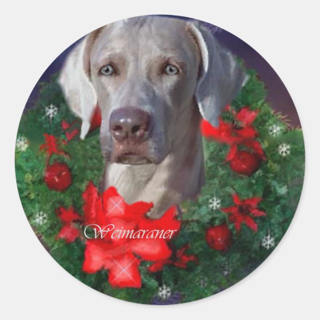 Weimaraner Christmas Gifts Classic Round Sticker (Front)