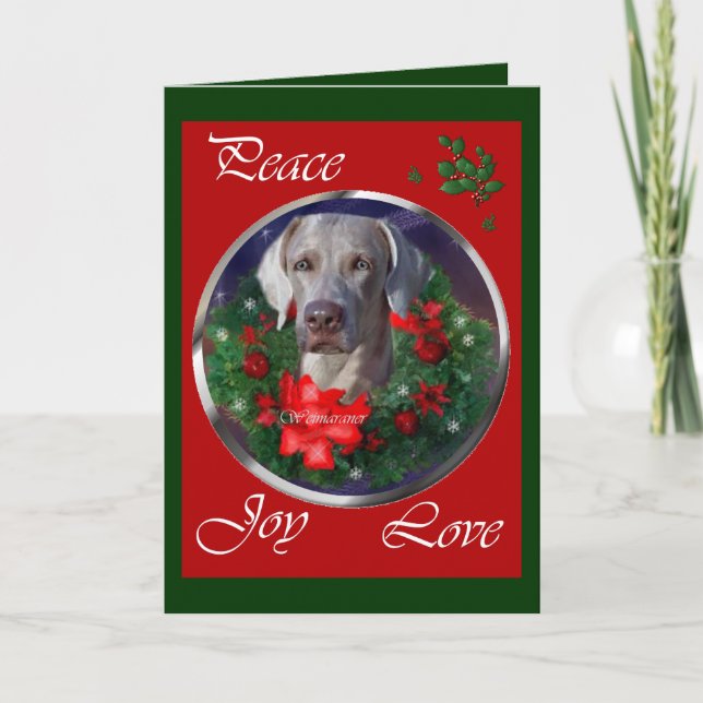 Weimaraner Christmas Gifts Holiday Card (Front)