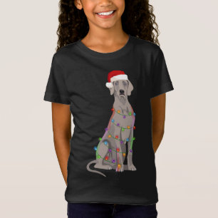Weimaraner Christmas Lights Xmas Dog Lover T-Shirt