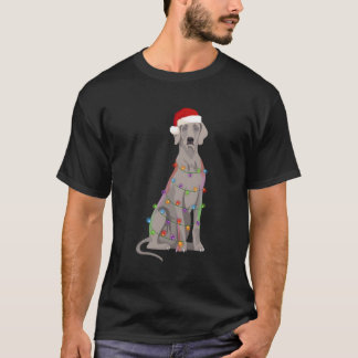 Weimaraner Christmas Lights Xmas Dog Lover T-Shirt