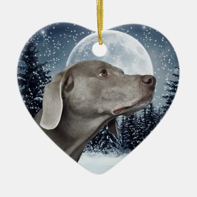 Weimaraner Christmas Ornament (Front)