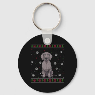 Weimaraner Christmas Sweater Xmas Pet Animal Dog L Key Ring