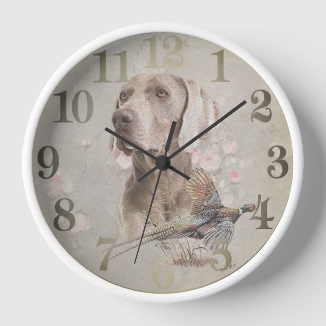 Weimaraner  clock (Front)