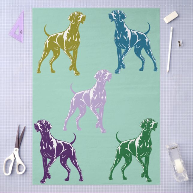 Weimaraner colorfull  tissue paper (Craft)