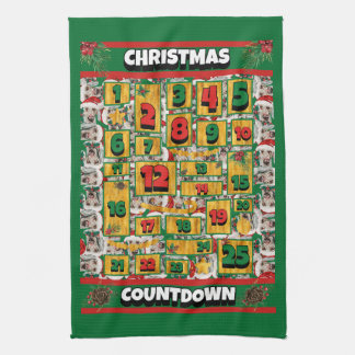 Weimaraner Countdown Christmas Advent Calendar Dog Tea Towel