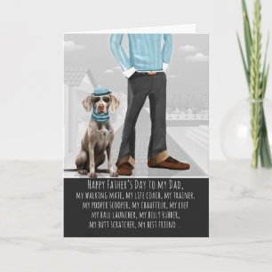 Weimaraner Dog and Dad Funny Father's Day Holiday Card