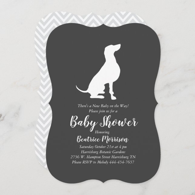 Weimaraner Dog Baby Shower Gender Neutral Invitation (Front/Back)