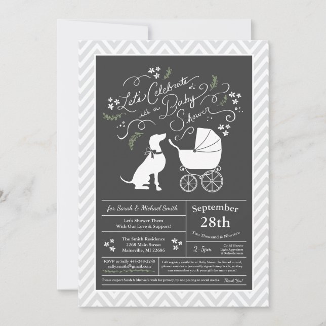 Weimaraner Dog Baby Shower Gender Neutral Invitation (Front)