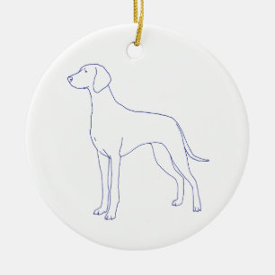 Weimaraner dog breed ceramic tree decoration