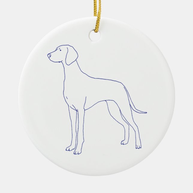 Weimaraner dog breed ceramic tree decoration (Front)