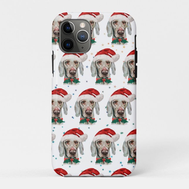 Weimaraner Dog Breed Christmas Stars Case-Mate iPhone Case (Back)