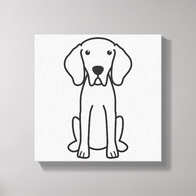 Weimaraner Dog Cartoon Canvas Print (Front)
