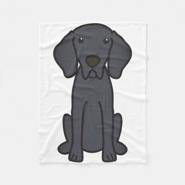 Weimaraner Dog Cartoon Fleece Blanket (Front)