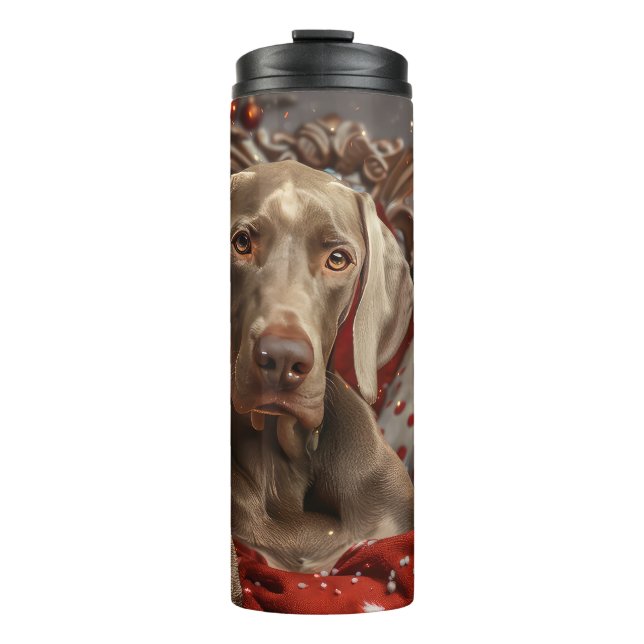 Weimaraner Dog Christmas Festive Thermal Tumbler (Front)