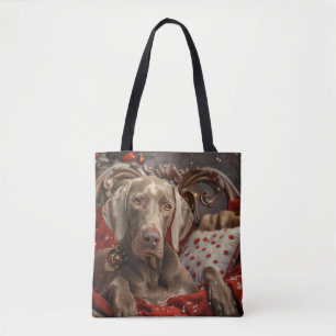 Weimaraner Dog Christmas Festive Tote Bag