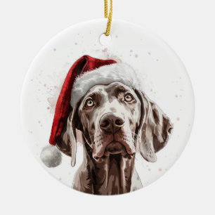 Weimaraner Dog Christmas Personalized Ceramic Tree Decoration