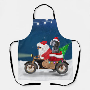 Weimaraner Dog Christmas Santa Claus  Apron