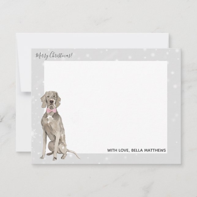 Weimaraner Dog Home for the Holidays Christmas Card (Front)
