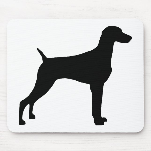 Weimaraner Dog (in black) Mouse Pad (Front)