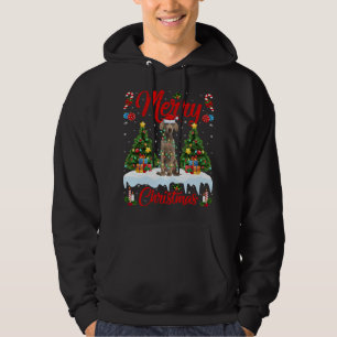 Weimaraner Dog Lights Xmas Tree Santa Weimaraner C Hoodie
