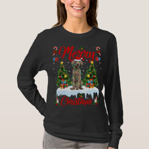 Weimaraner Dog Lights Xmas Tree Santa Weimaraner C T-Shirt