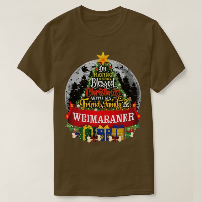 Weimaraner Dog Lovers Christmas Spruce Tree Gift T-Shirt (Design Front)