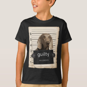 Weimaraner Dog mug shot bad dog T-Shirt