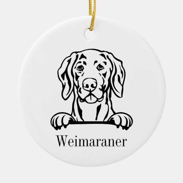 Weimaraner dog ornament (Front)