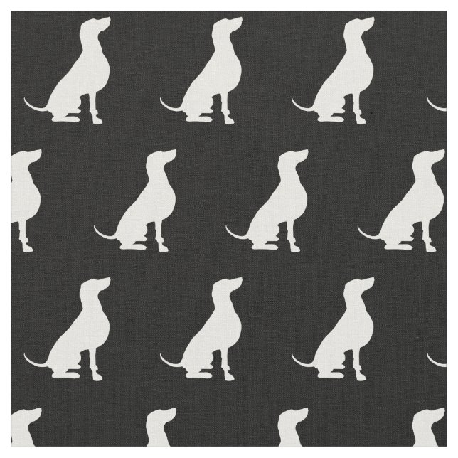 Weimaraner Dog Silhouette Pet Fabric (Close Up)