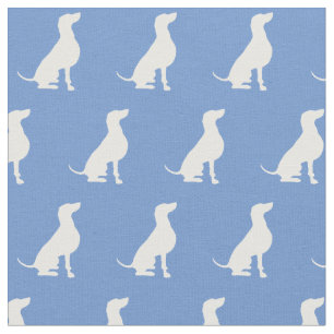 Weimaraner Dog Silhouette Pet Light Blue Fabric