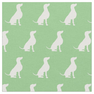 Weimaraner Dog Silhouette Pet Sage Green Fabric