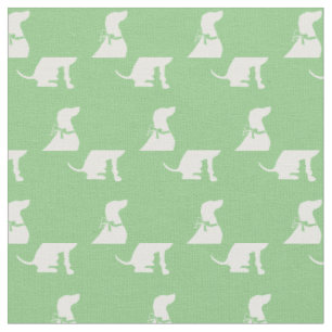 Weimaraner Dog Silhouette Pet Sage Green Fabric