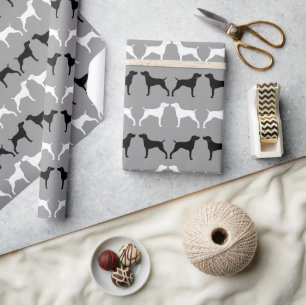 Weimaraner Dog Silhouettes Pattern Wrapping Paper