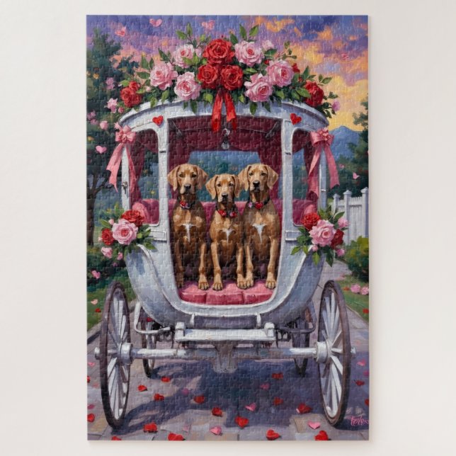 Weimaraner Dog Valentine's Day  Jigsaw Puzzle (Vertical)