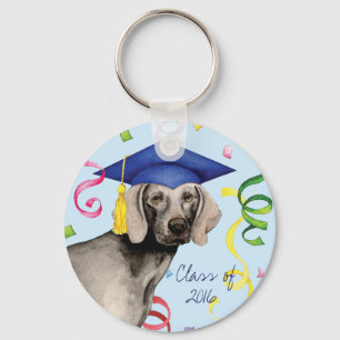 Weimaraner Graduate Key Ring