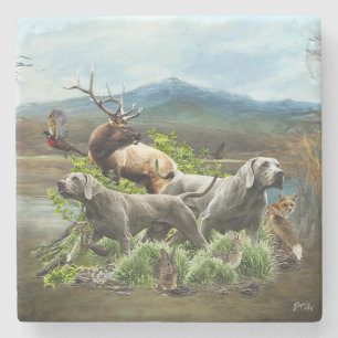Weimaraner, "Grey Ghost" Stone Coaster