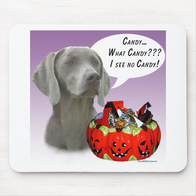 Weimaraner Halloween Candy Mouse Pad (Front)