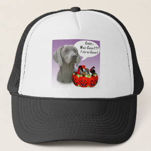 Weimaraner Halloween Candy Trucker Hat