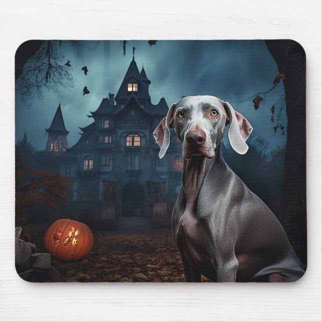 Weimaraner Halloween Scary Mouse Pad (Front)
