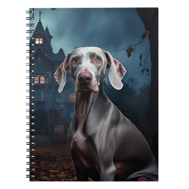 Weimaraner Halloween Scary Notebook (Front)